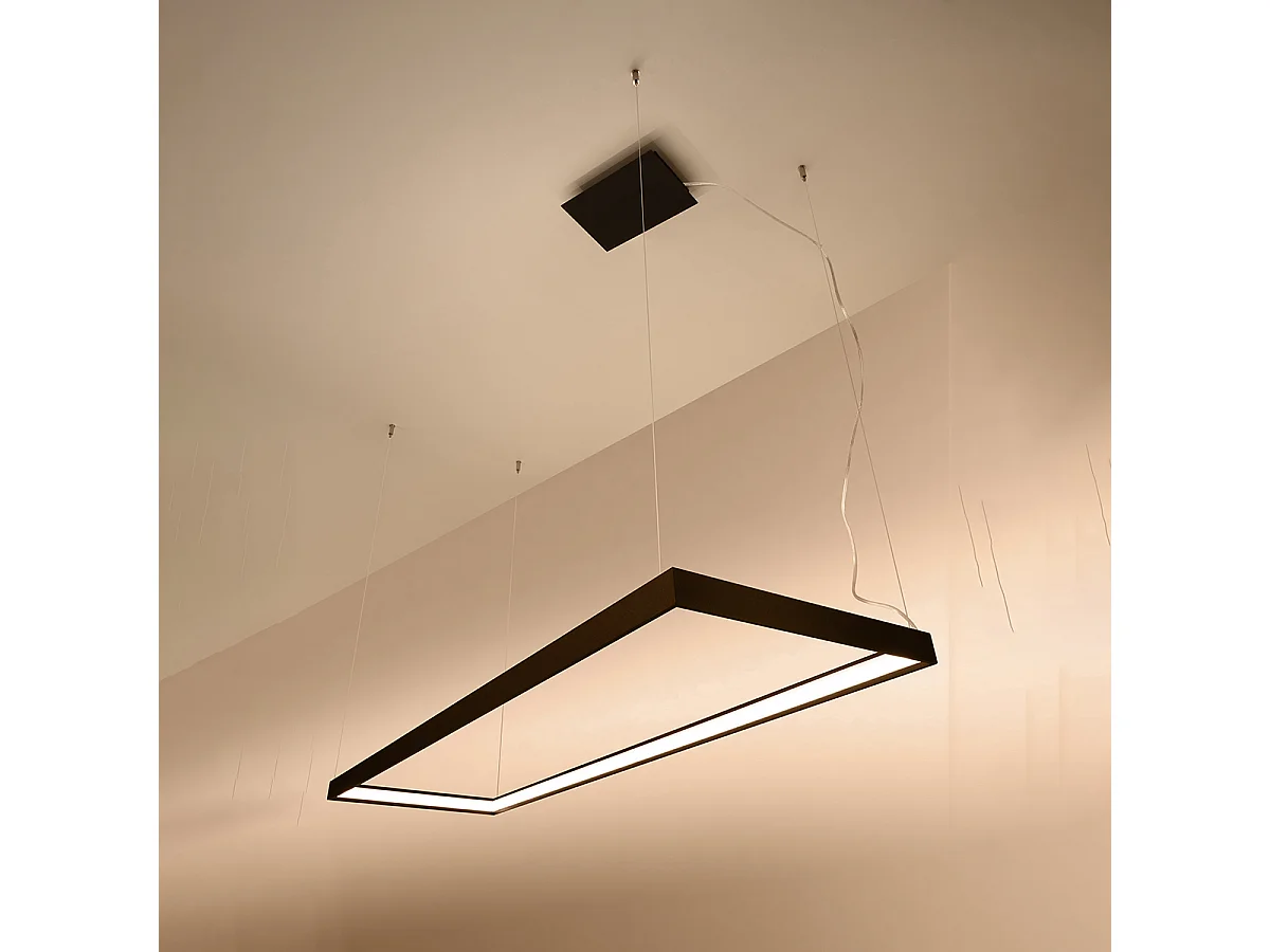 Sollux lichting Tuula Integrierte rechteckige LED-Deckenleuchte, schwarz, 3000 K, 5751 lm