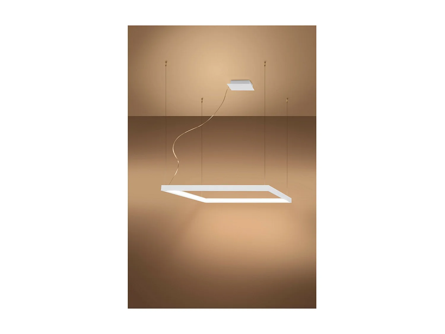 Kroonluchters Nelya Modern Van  - 1 Lichtbronnen - L.80 X H.150 Cm - Wit