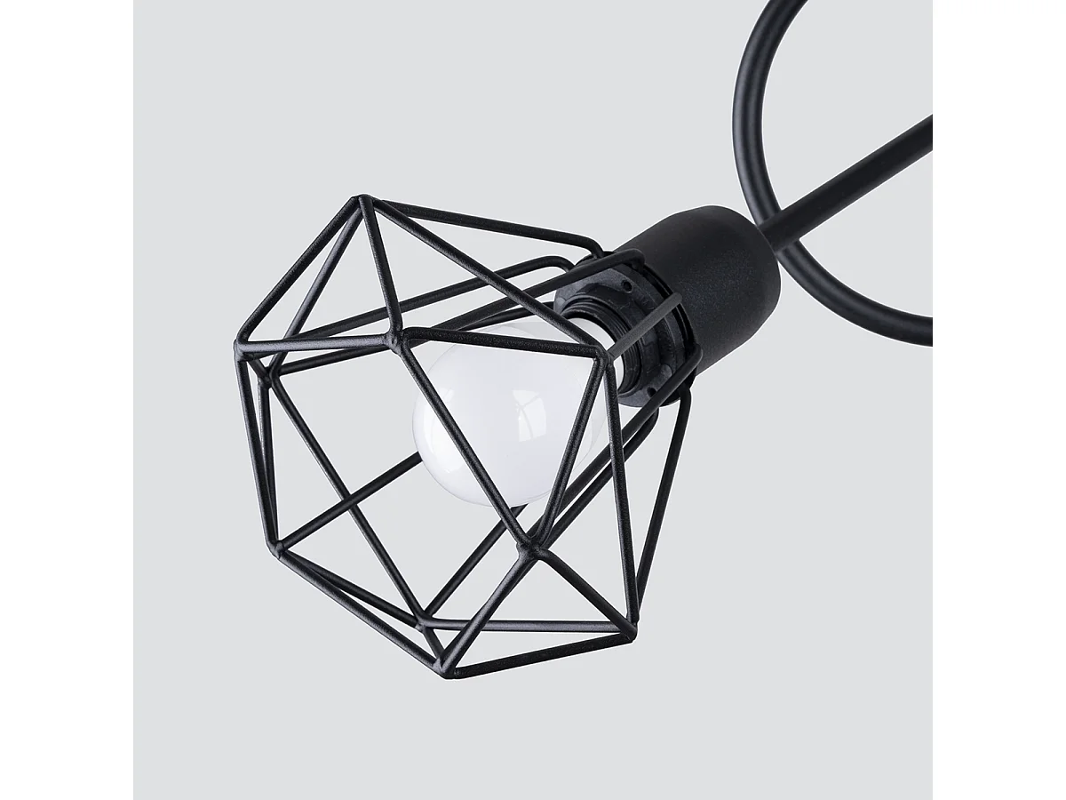 Sollux Artemis Lámpara de techo semiempotrable multi brazos negra