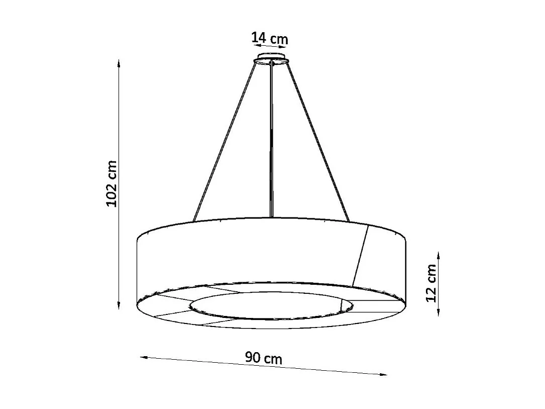 Sollux SATURNO Suspension Cylindrique Blanc 90cm E27