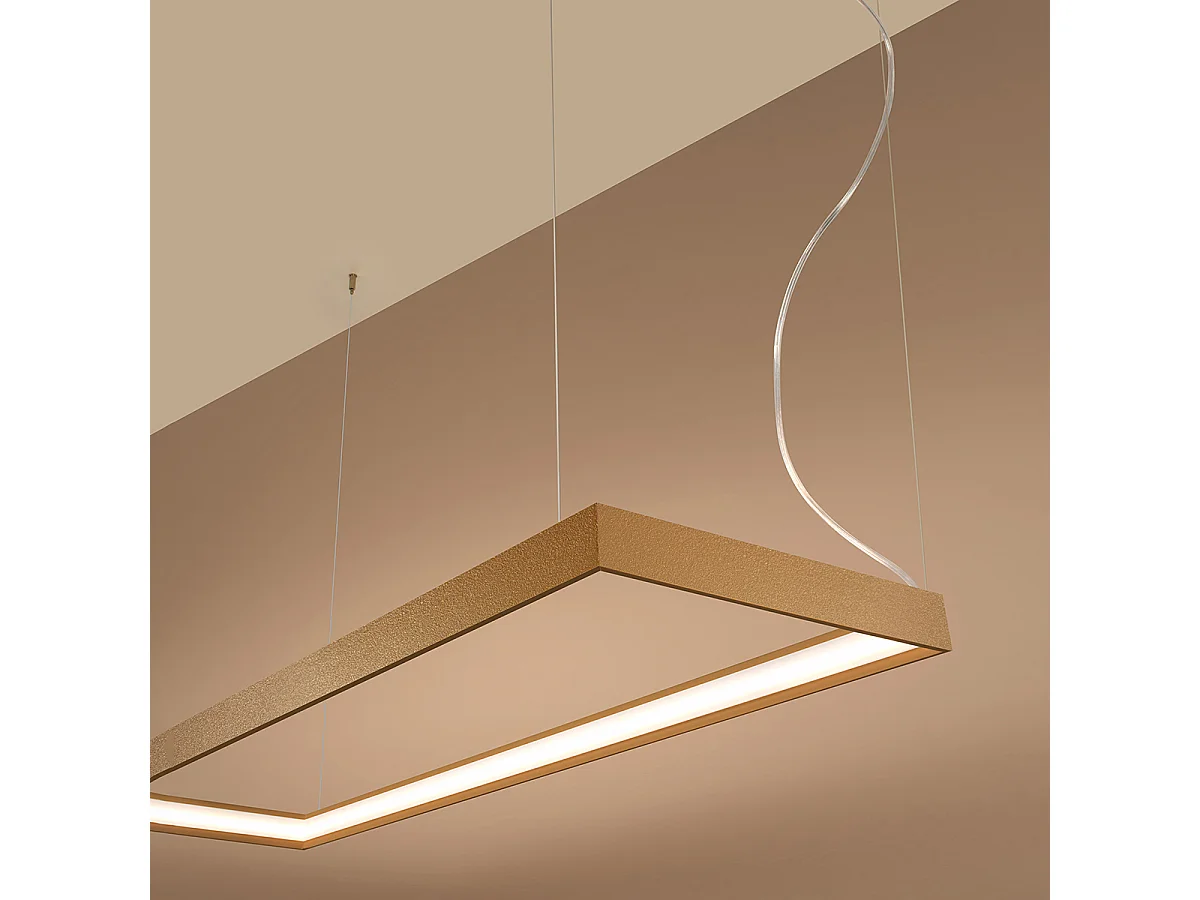 Sollux lichting Tuula Integrierte rechteckige LED-Deckenleuchte, Gold, 3000 K, 5757 lm