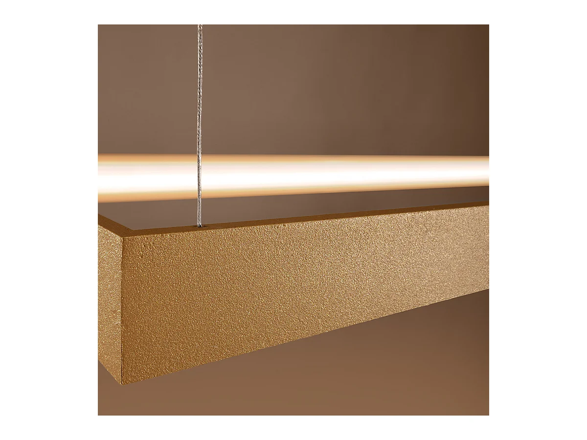 Sollux Lighting Tuula Plafonnier suspendu rectangulaire à DEL intégré, or, 3000K, 5757lm