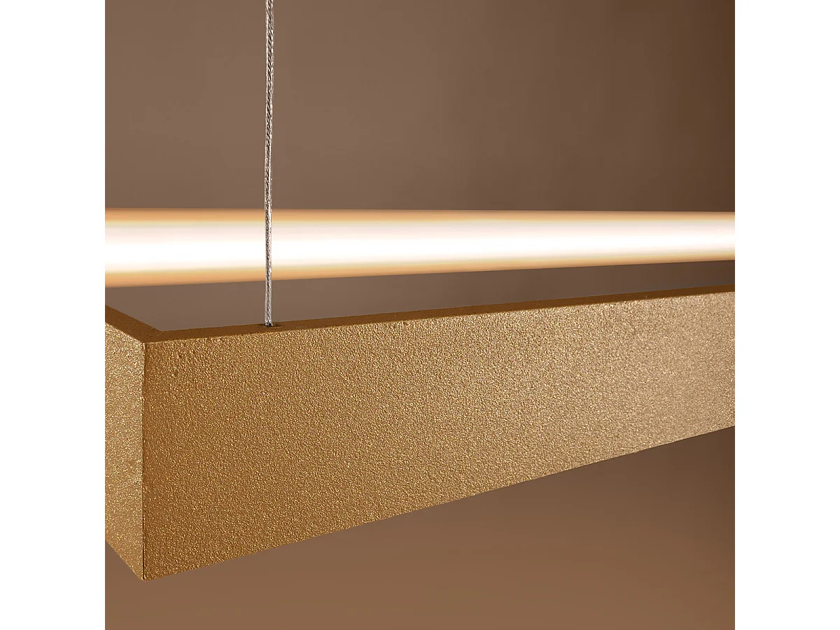 Sollux Lighting Tuula Plafonnier suspendu rectangulaire à DEL intégré, or, 3000K, 5757lm