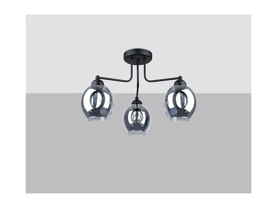 Sollux Fillan Plafonnier semi-encastré à bras multiples Noir