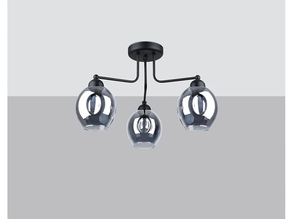 Sollux Fillan Plafonnier semi-encastré à bras multiples Noir