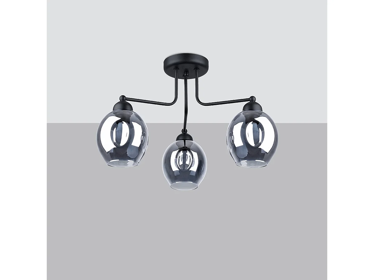 Sollux Fillan Plafonnier semi-encastré à bras multiples Noir