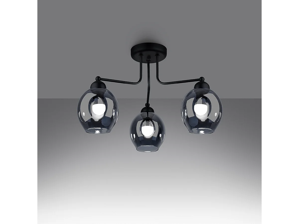 Sollux Fillan Plafonnier semi-encastré à bras multiples Noir