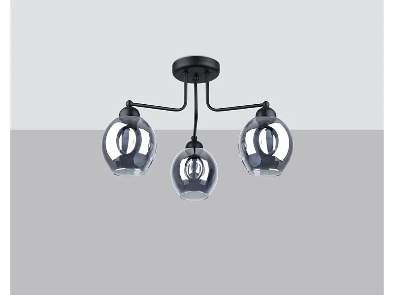 Sollux Fillan Plafonnier semi-encastré à bras multiples Noir