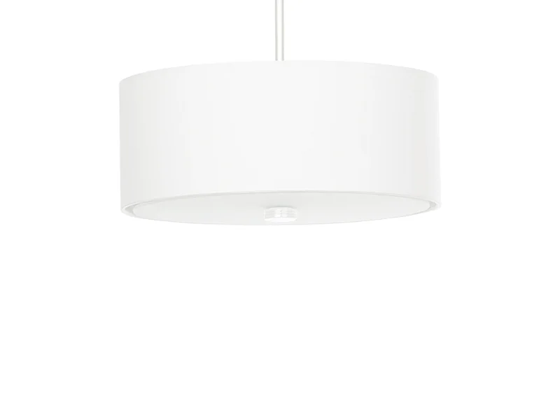 Lampadario Cilindrico Bianco 30cm E27 Lámpara colgante cilíndrica Blanca 30cm E27
