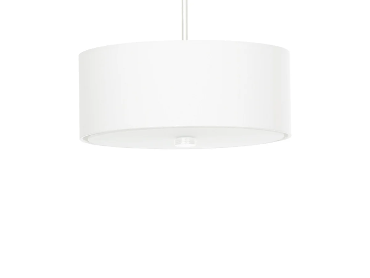 Lampadario Cilindrico Bianco 30cm E27 Lámpara colgante cilíndrica Blanca 30cm E27