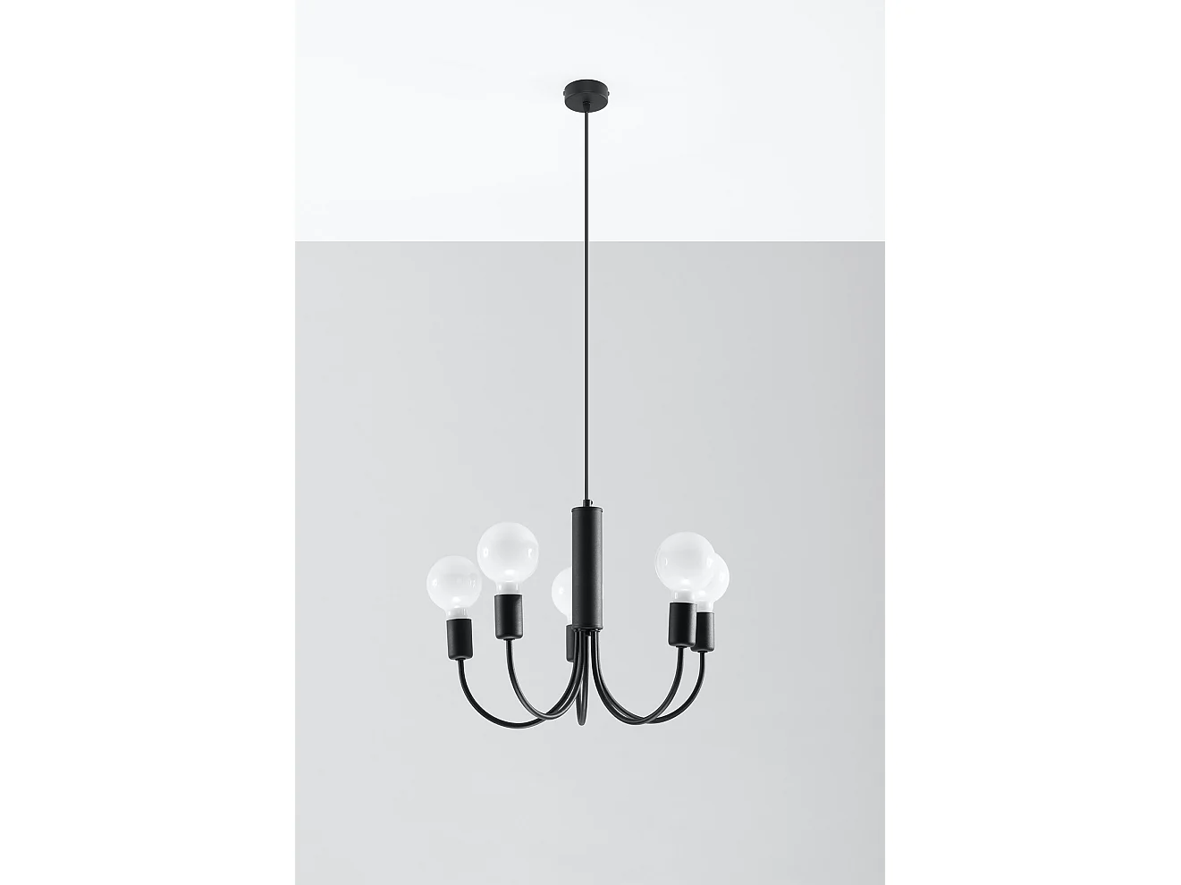 Multi Arm 5 Arm Pendelleuchte Black 5x E27 Multi Arm 5 Arm Pendelleuchte Schwarz 5x E27