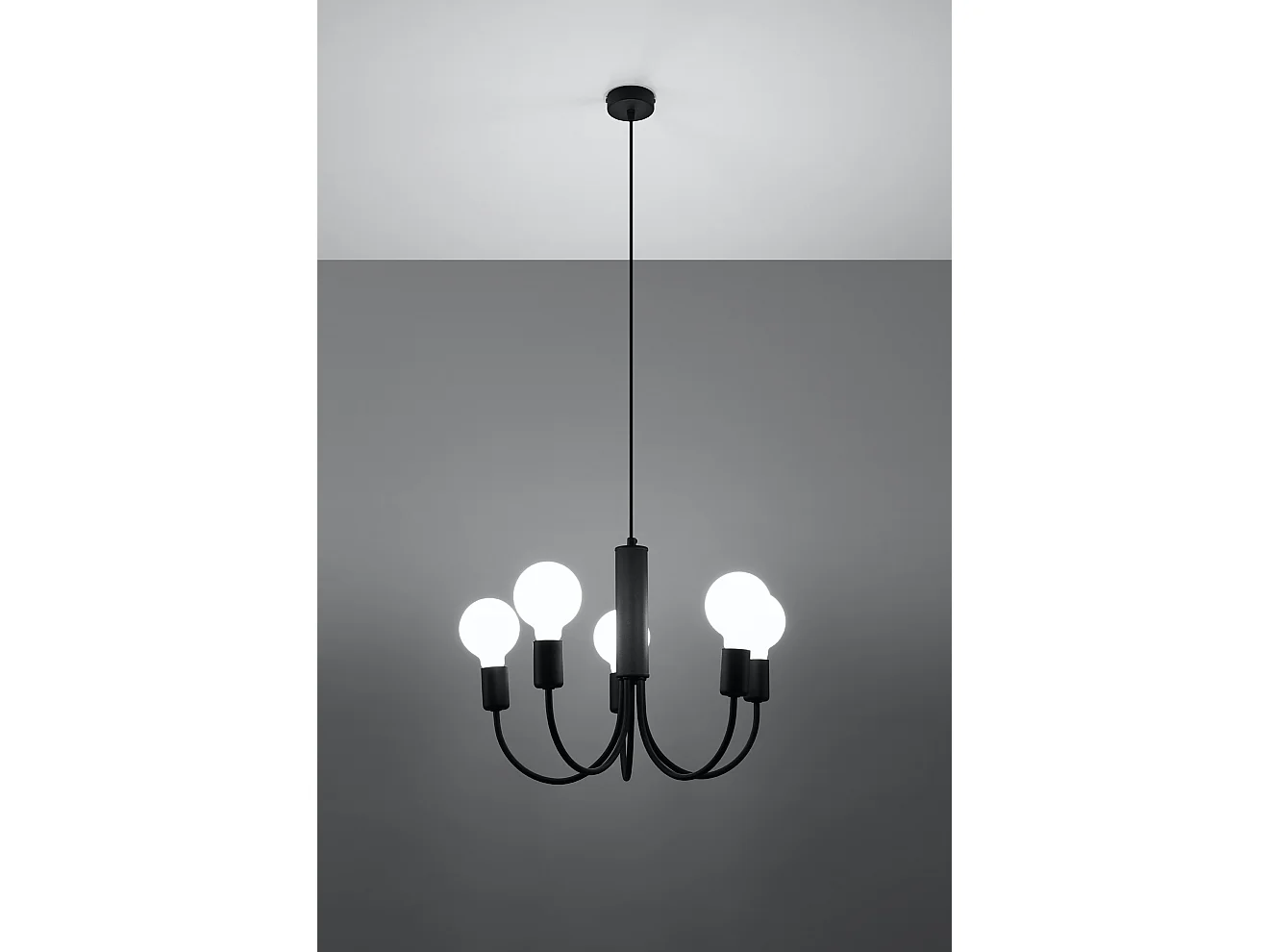 Multi Arm 5 Arm Pendelleuchte Black 5x E27 Multi Arm 5 Arm Pendelleuchte Schwarz 5x E27