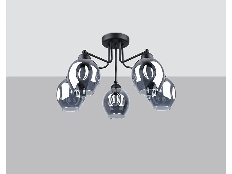 Sollux Fillan Plafonnier semi-encastré à bras multiples Noir