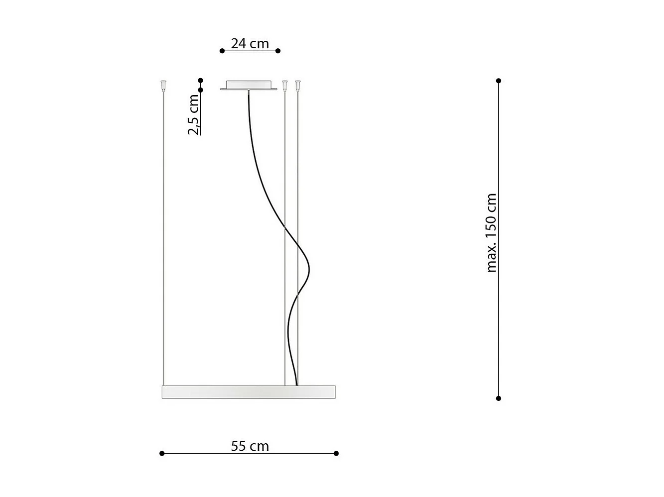 Sollux lichting Rio Integrierte LED-Ring-Pendel-Deckenleuchte, Weiß, 3000 K, 3870 lm