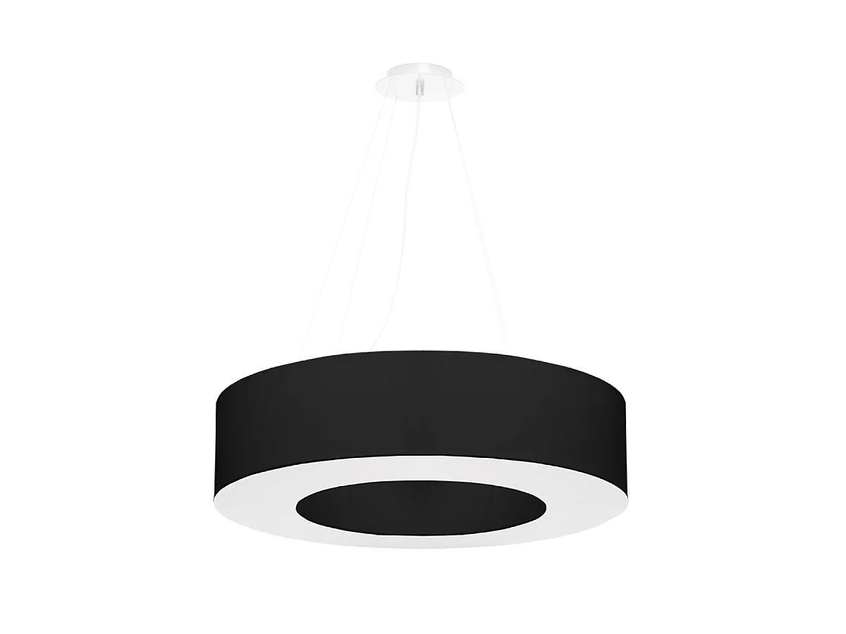 Sollux SATURNO Suspension Cylindrique Noir 70cm E27