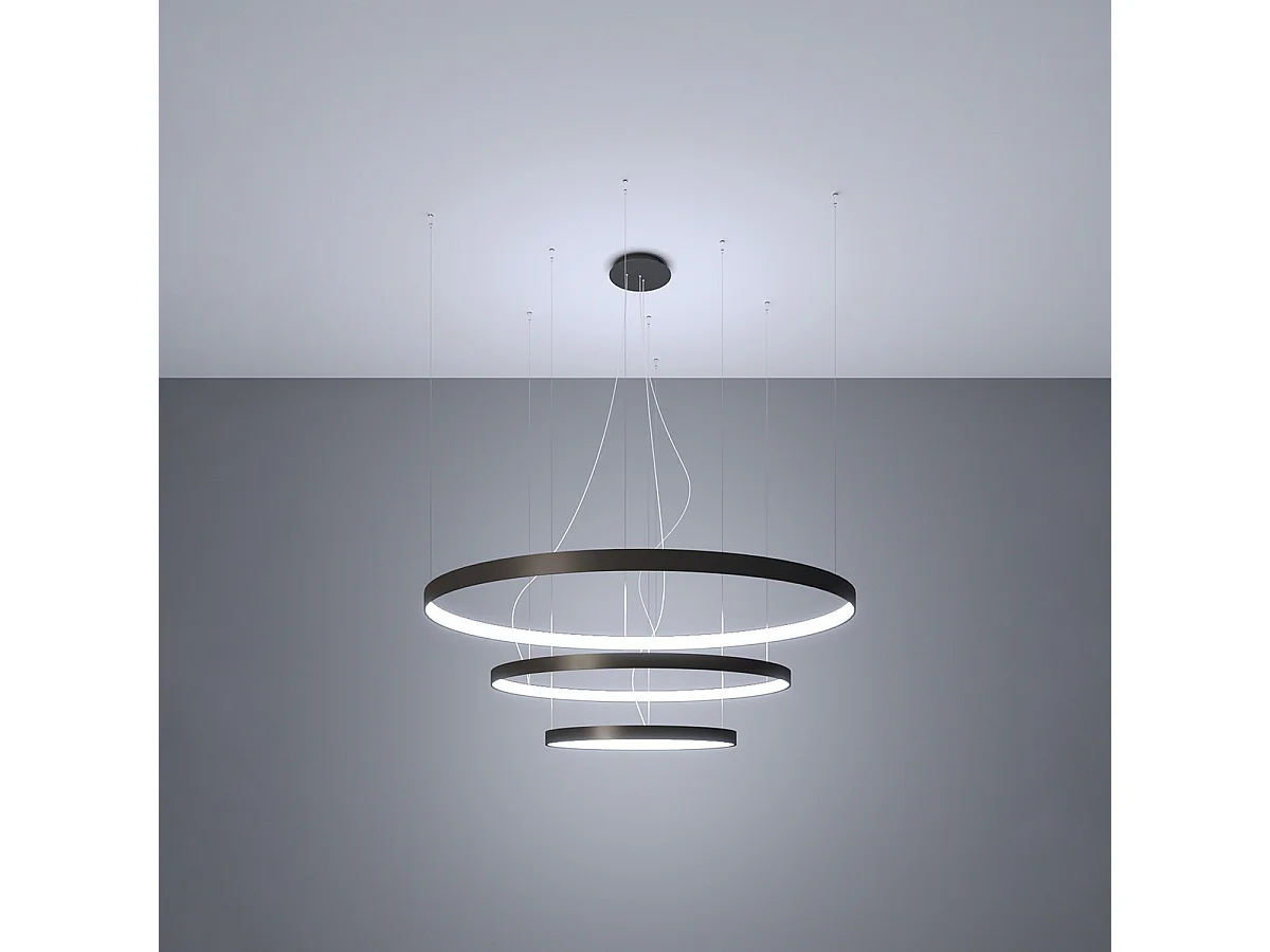 Sollux Rio Plafón Led Integrado Colgante Negro