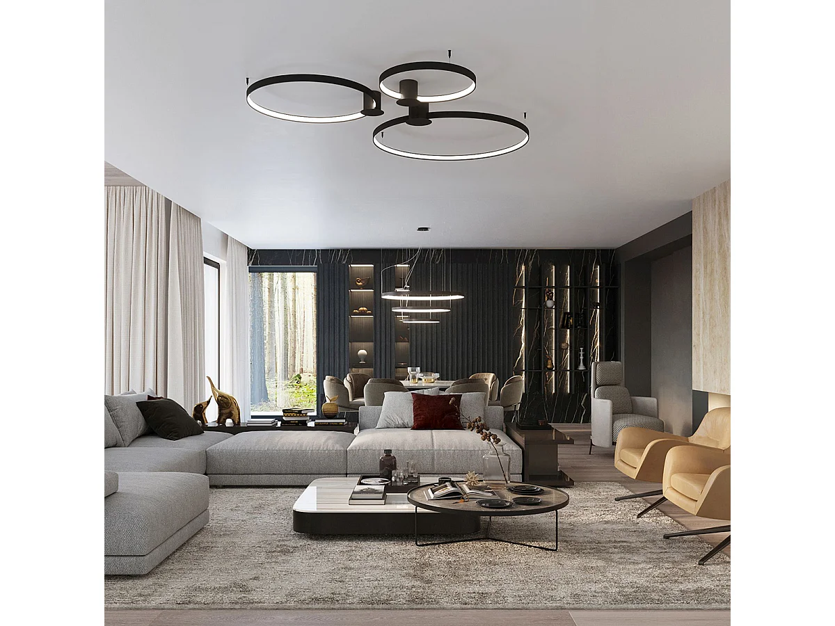 Sollux Rio Plafón Led Integrado Colgante Negro