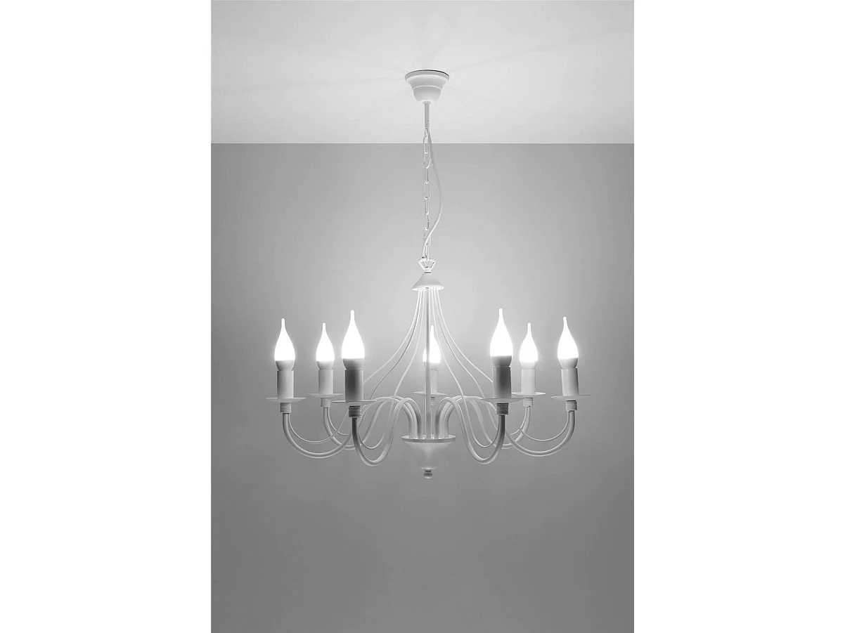 Sollux MINERWA Lustre à 7 bras multiples blanc, E14