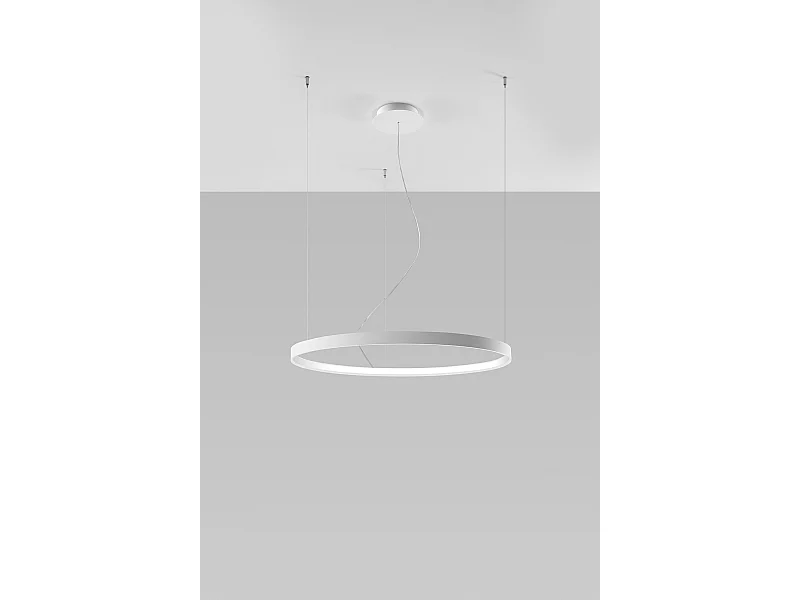 Lampada a sospensione circolare a LED integrata bianca 78cm 3000K Lámpara Colgante Circular LED Integrada Blanca 78cm 3000K