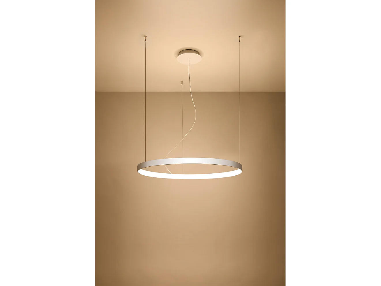 Lampada a sospensione circolare a LED integrata bianca 78cm 3000K Lámpara Colgante Circular LED Integrada Blanca 78cm 3000K