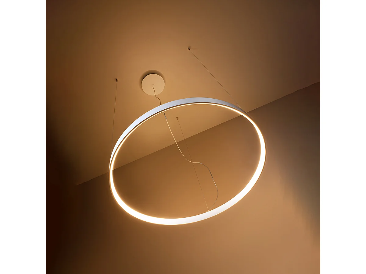 Integrated LED Circular Pendelleuchte White 78cm 3000K Integrierte LED-Kreispendelleuchte Weiß 78cm 3000K