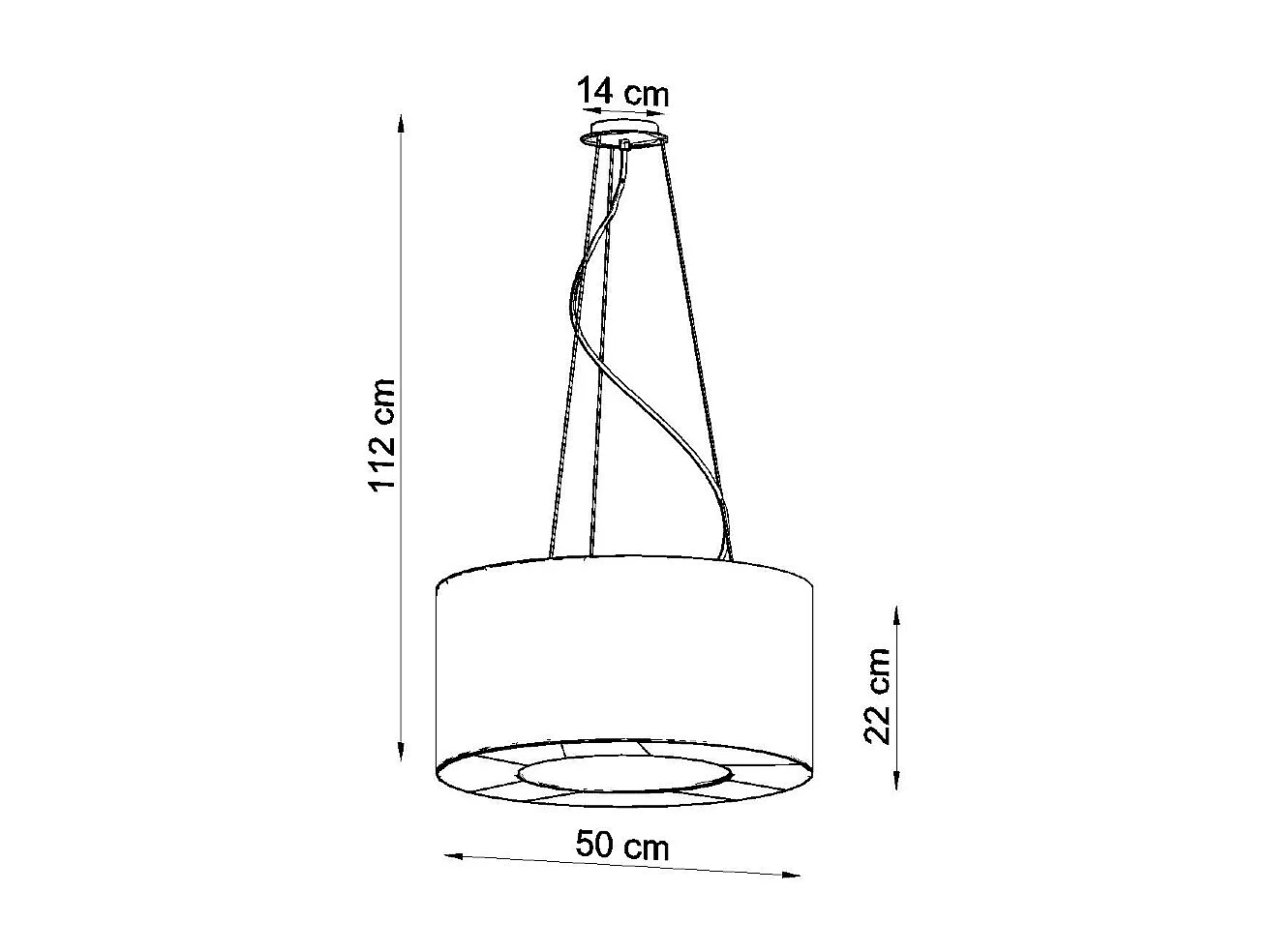 Kroonluchters Saturno Minimalistisch Van  - 5 Lichtbronnen - L.50 X H.112 Cm - Wit