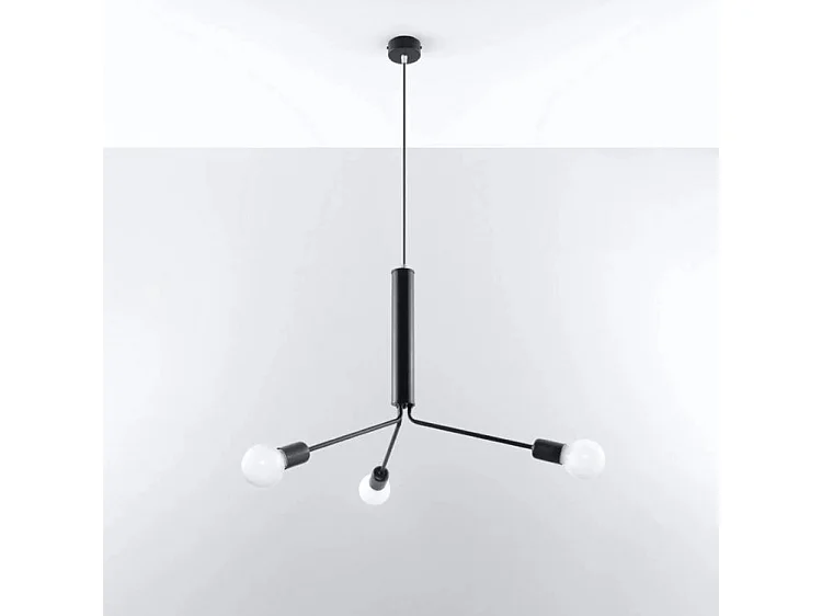 Sollux DUOMO - 3 licht Cluster-Hängelampe Anhänger Schwarz, E27