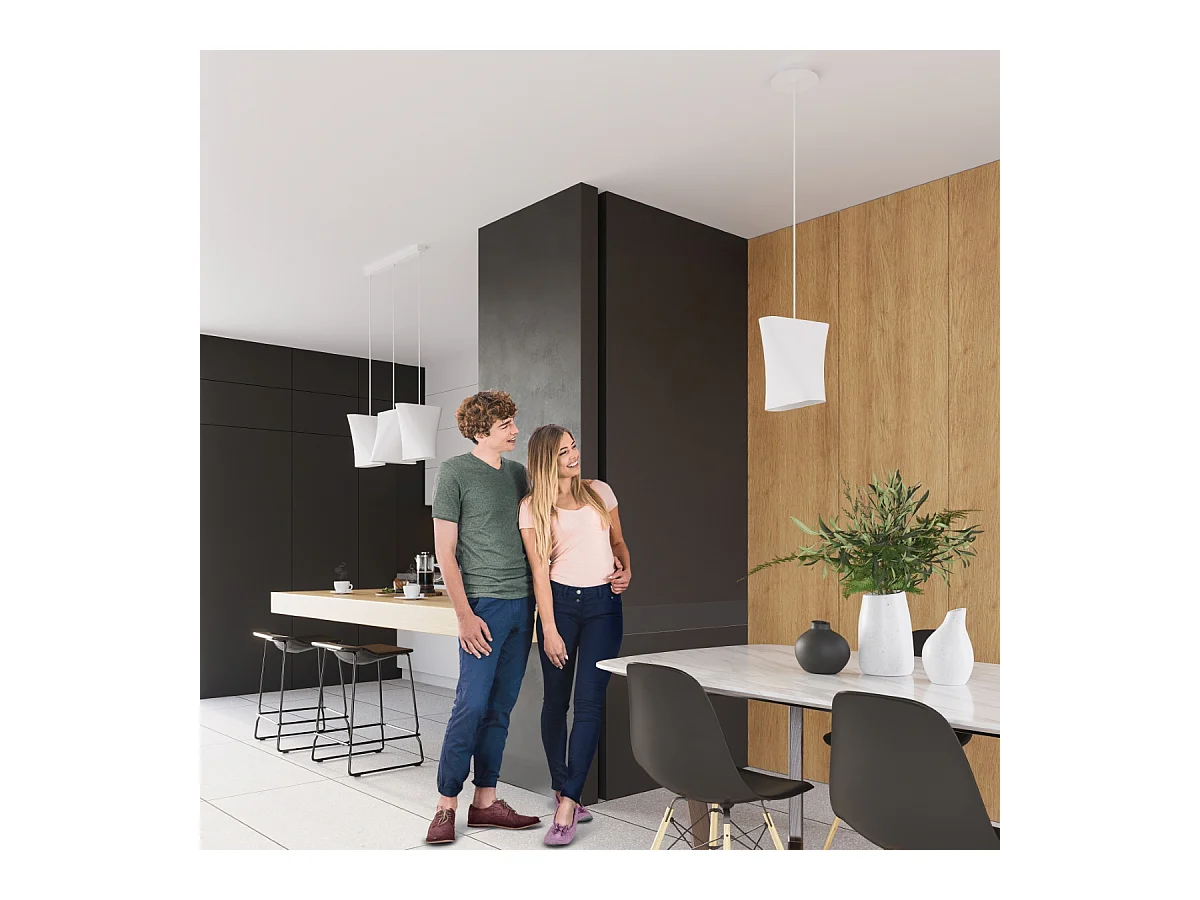 Lampadario Cupola Bianco E27 Lámpara colgante domo Blanca E27