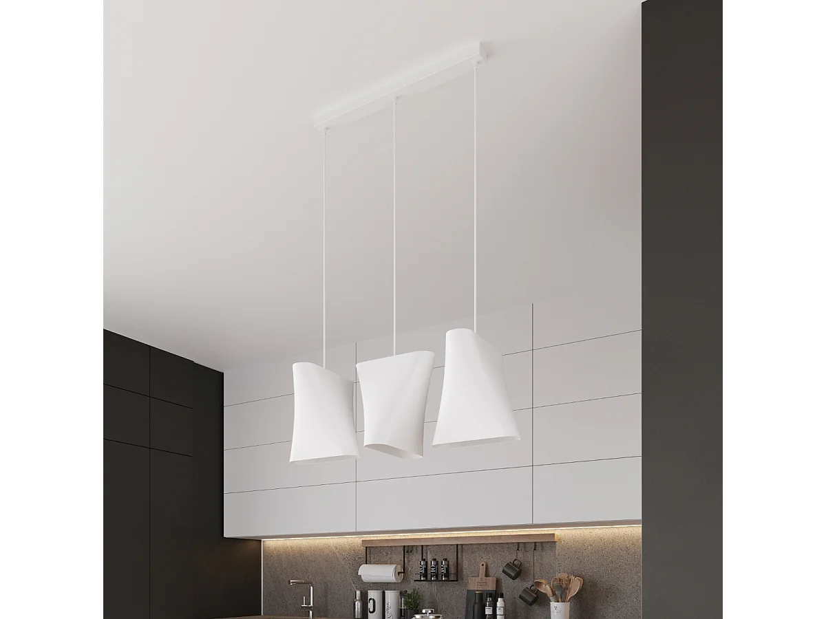 Lampadario Cupola Bianco E27 Lámpara colgante domo Blanca E27