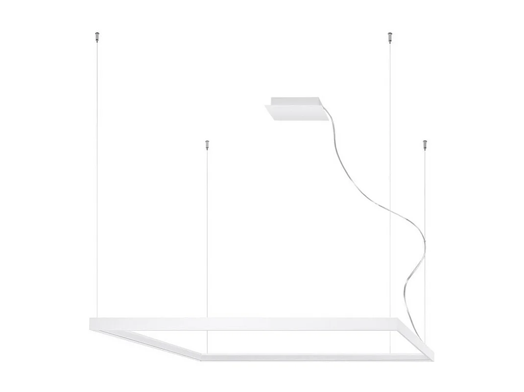Sollux Lighting Nelya Plafonnier suspendu carré à LED intégré, blanc, 3000K, 8096lm