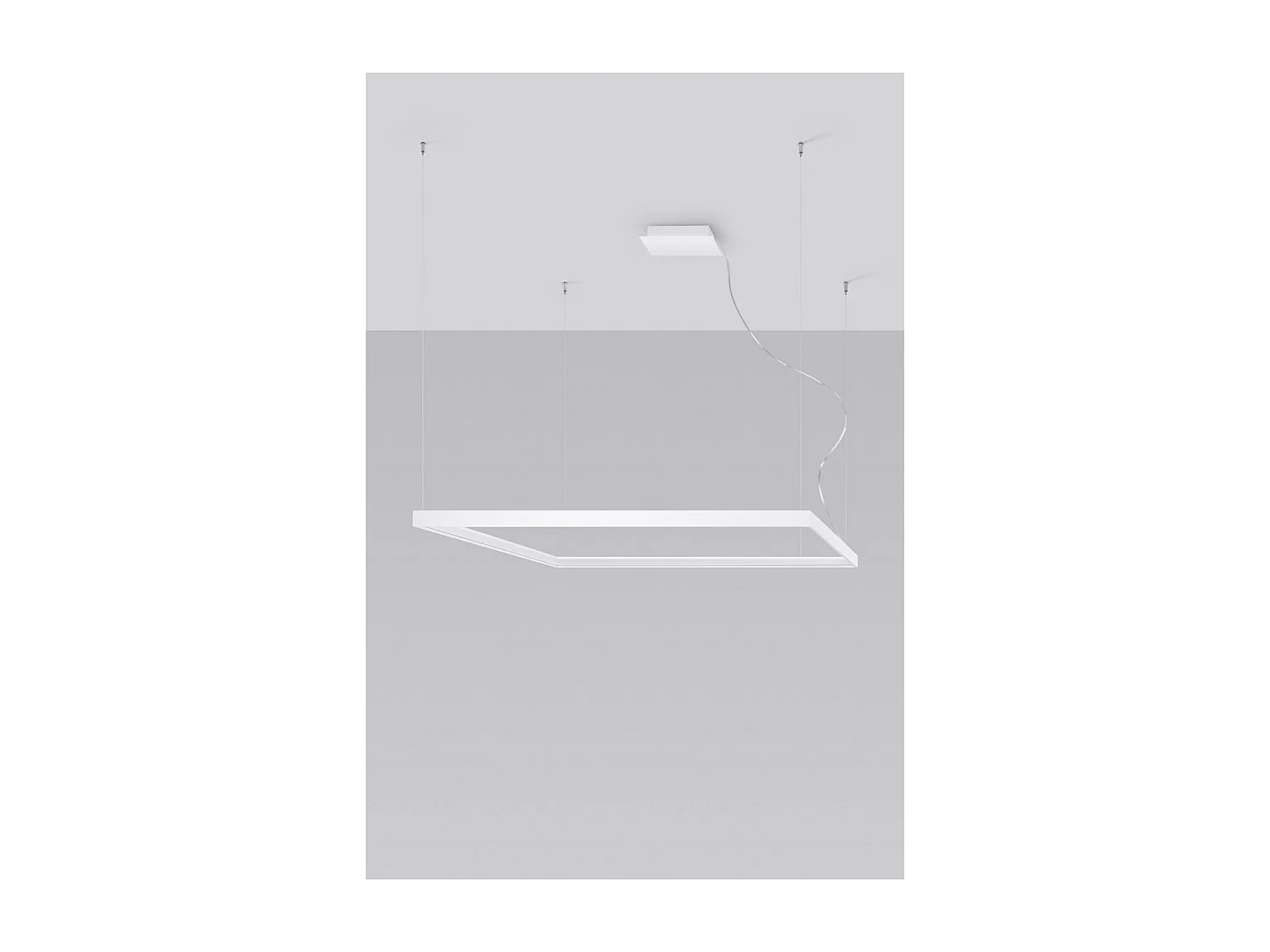 Sollux Lighting Nelya Plafonnier suspendu carré à LED intégré, blanc, 3000K, 8096lm