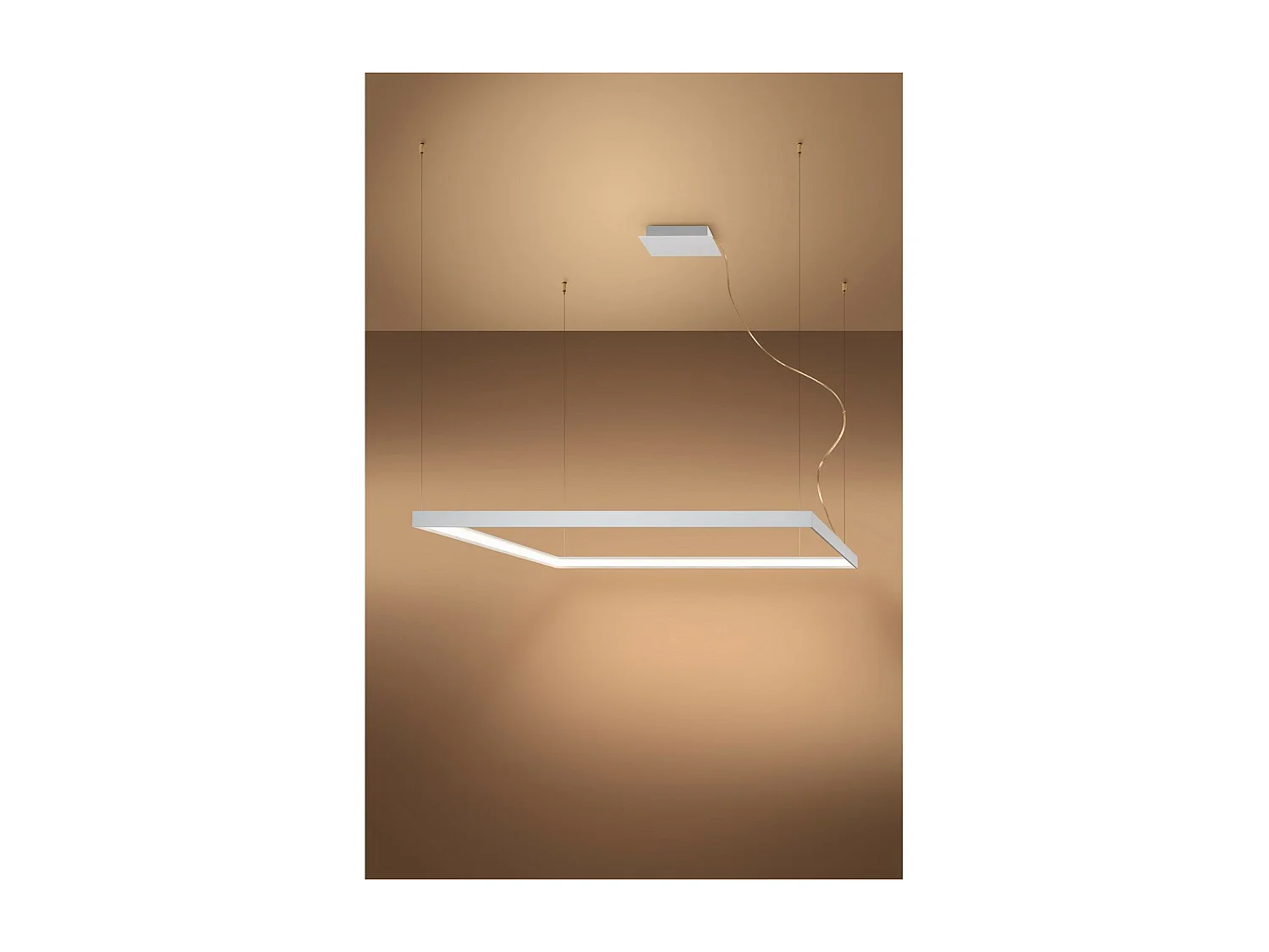 Sollux Lighting Nelya Plafonnier suspendu carré à LED intégré, blanc, 3000K, 8096lm