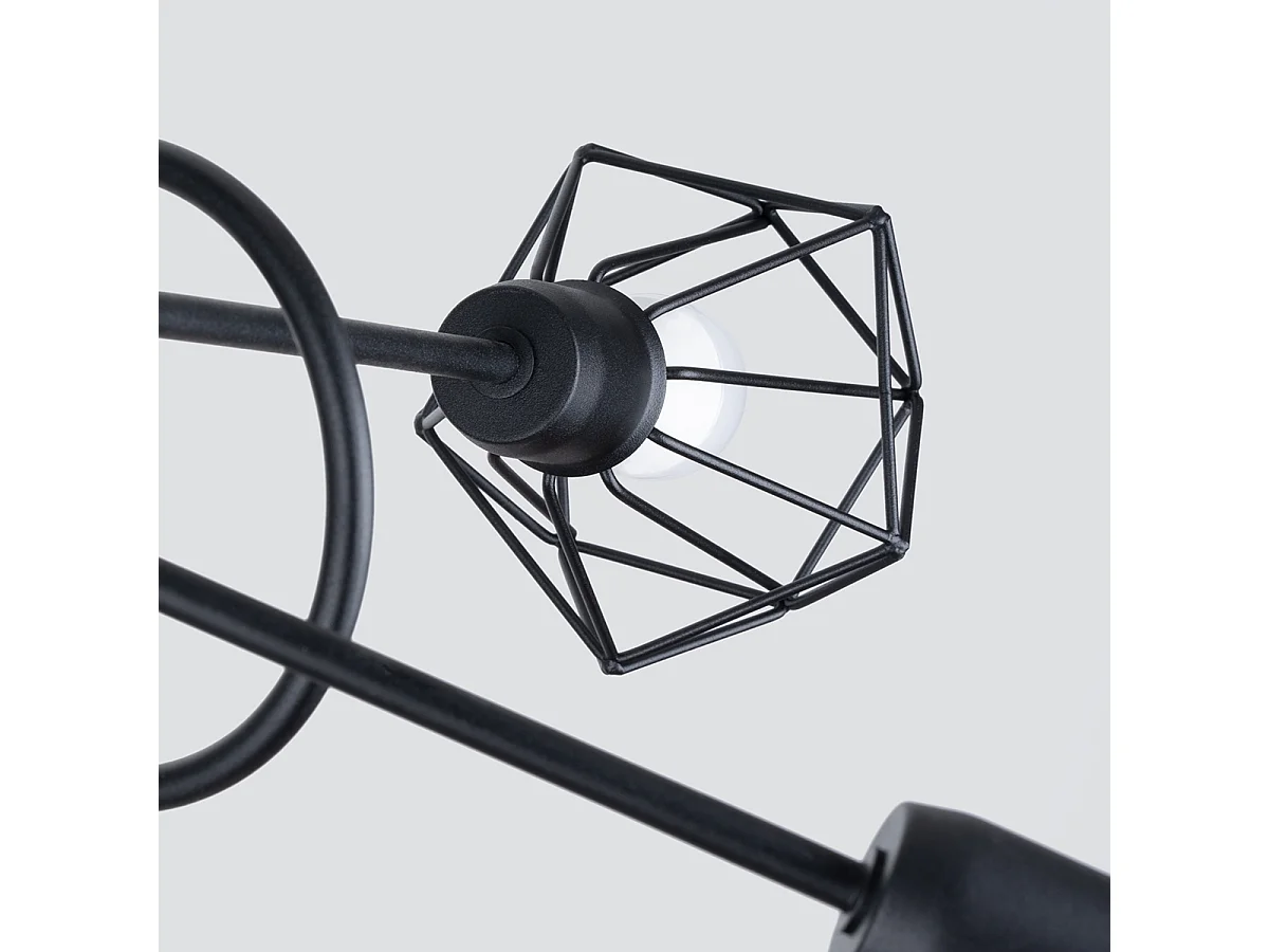 Sollux Artemis Lampada da soffitto semi-incasso a braccio multiplo nera