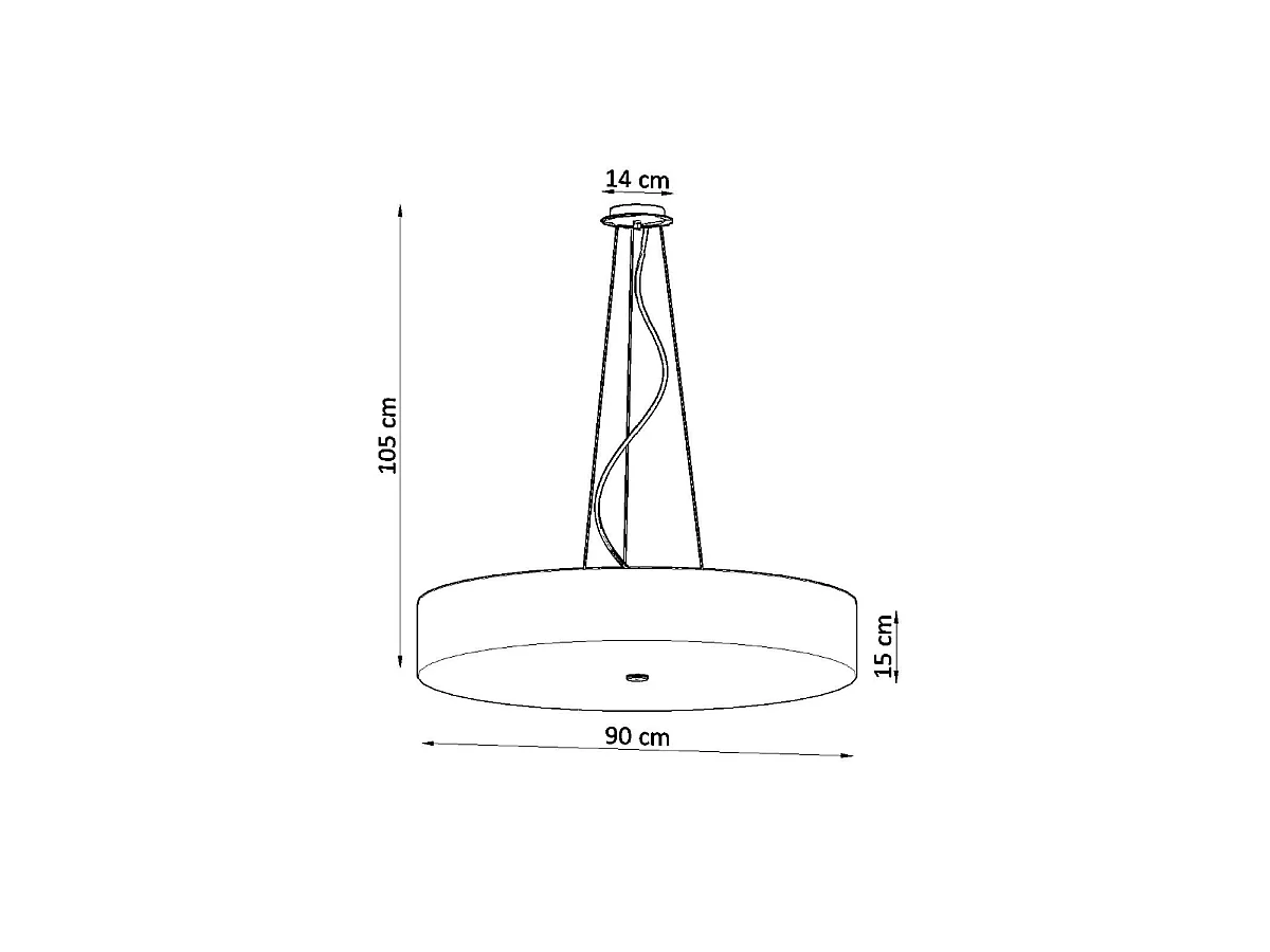 Sollux SKALA Suspension Cylindrique Noir 90cm E27
