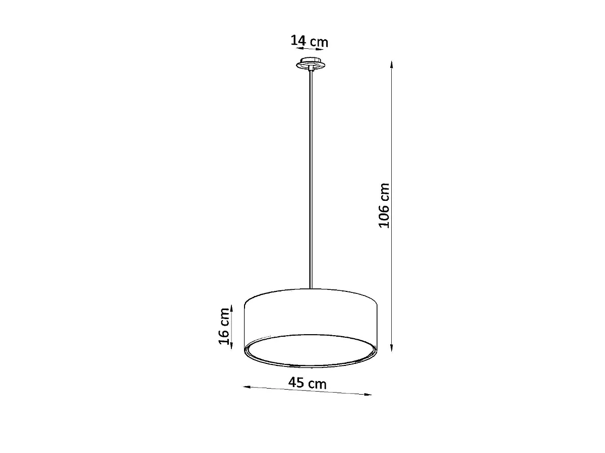 Sollux ROLLO Suspension Cylindrique Blanc 45cm E27