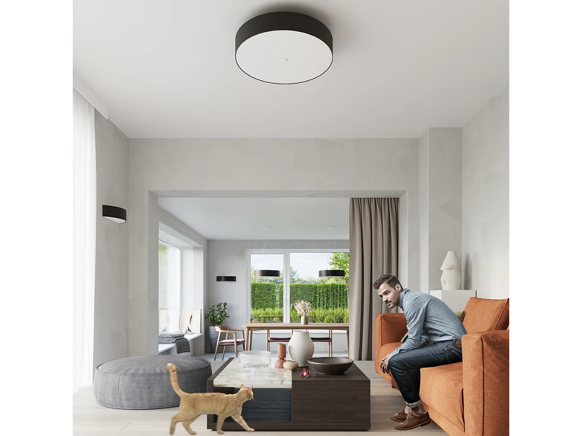 zylindrisch Pendelleuchte Black 80cm E27 Zylindrische Pendelleuchte Schwarz 80cm E27