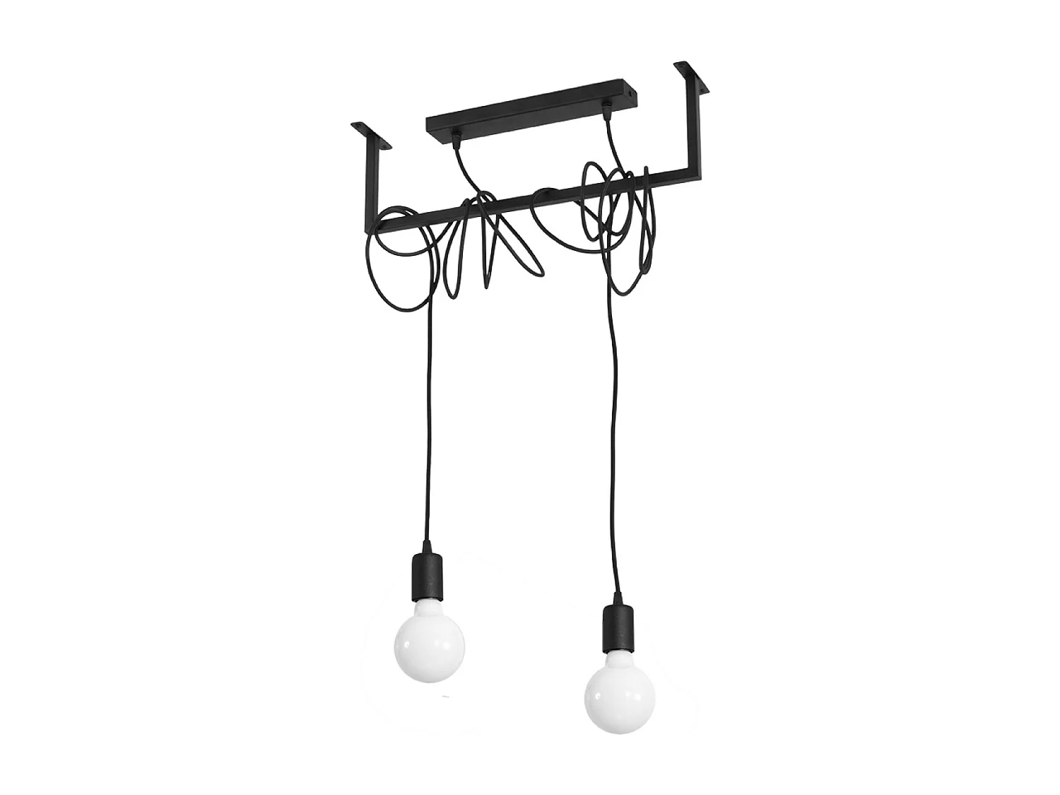 Kroonluchters Salamanca Modern Van  - 2 Lichtbronnen - L.50 X H.150 Cm - Zwart