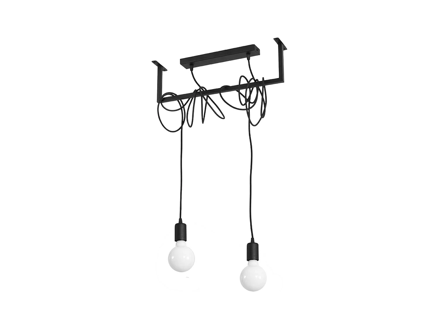 Sollux SALAMANCA Suspension Barre Droite Moderne 2 Lumière Noir E27