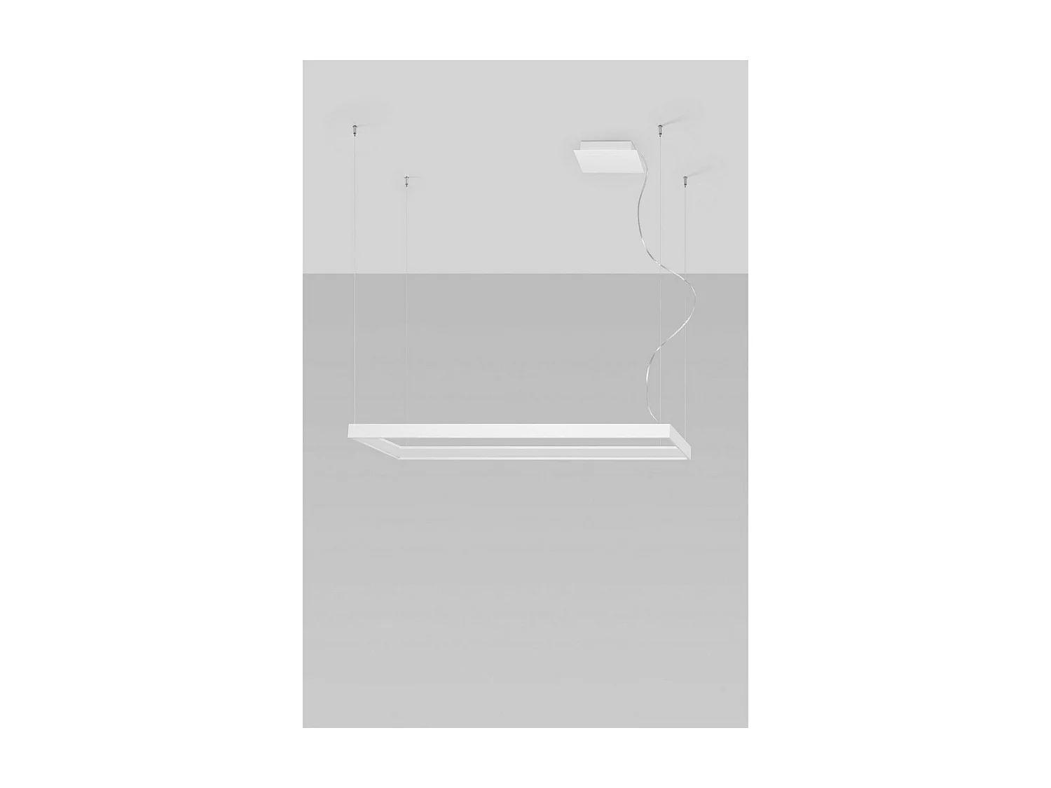 Sollux Lighting Tuula Luz de techo colgante rectangular LED integrada, blanca, 4000K, 5757lm