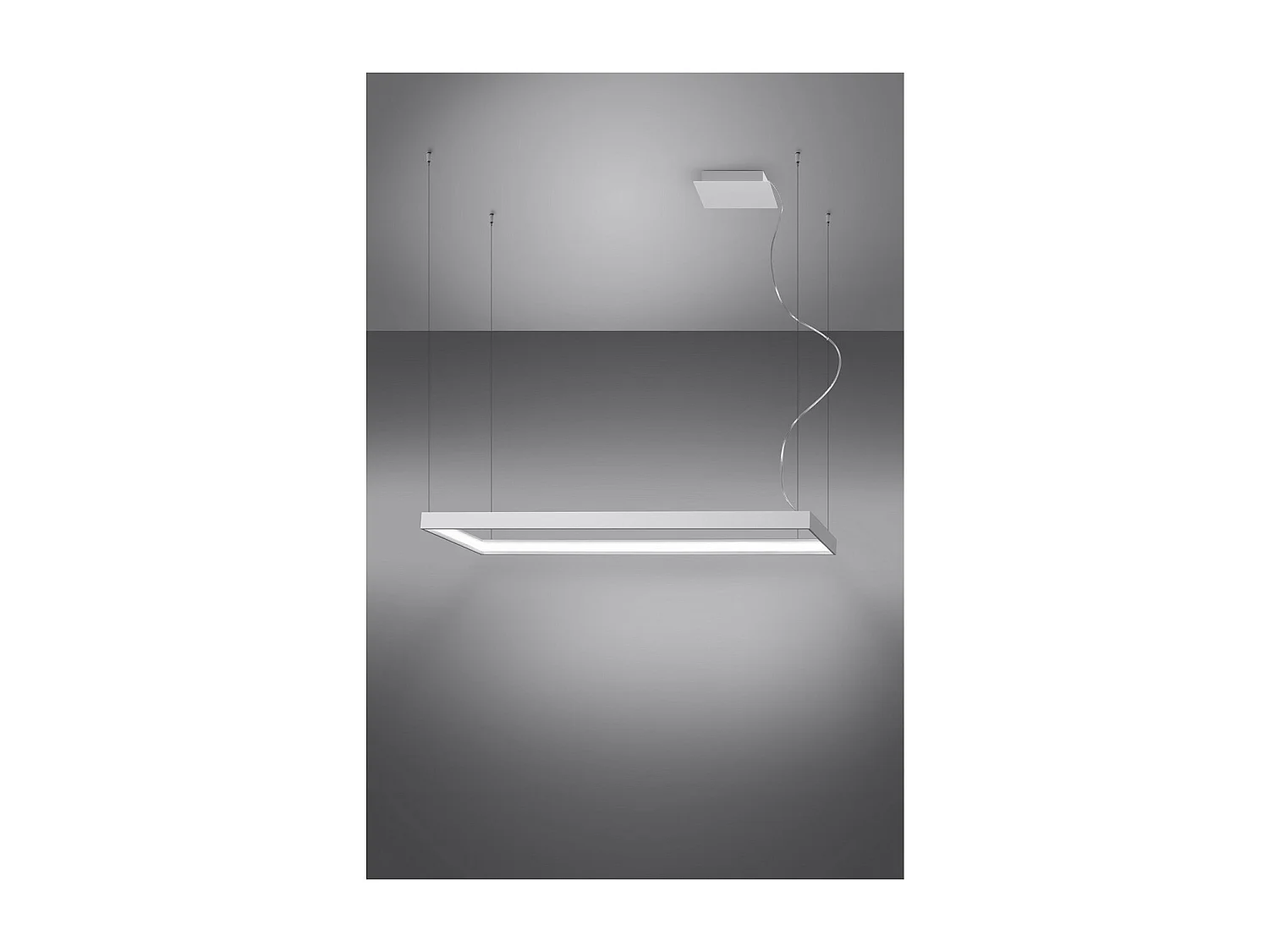 Sollux Lighting Tuula Luz de techo colgante rectangular LED integrada, blanca, 4000K, 5757lm