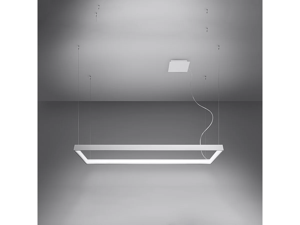 Sollux Lighting Tuula Luz de techo colgante rectangular LED integrada, blanca, 4000K, 5757lm