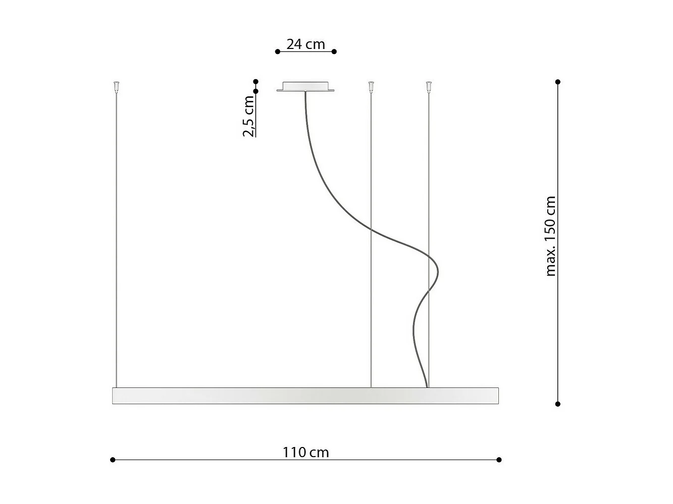 Sollux Lighting Rio Lámpara colgante de techo con anillo LED integrado, negro, 4000 K, 7820 lm