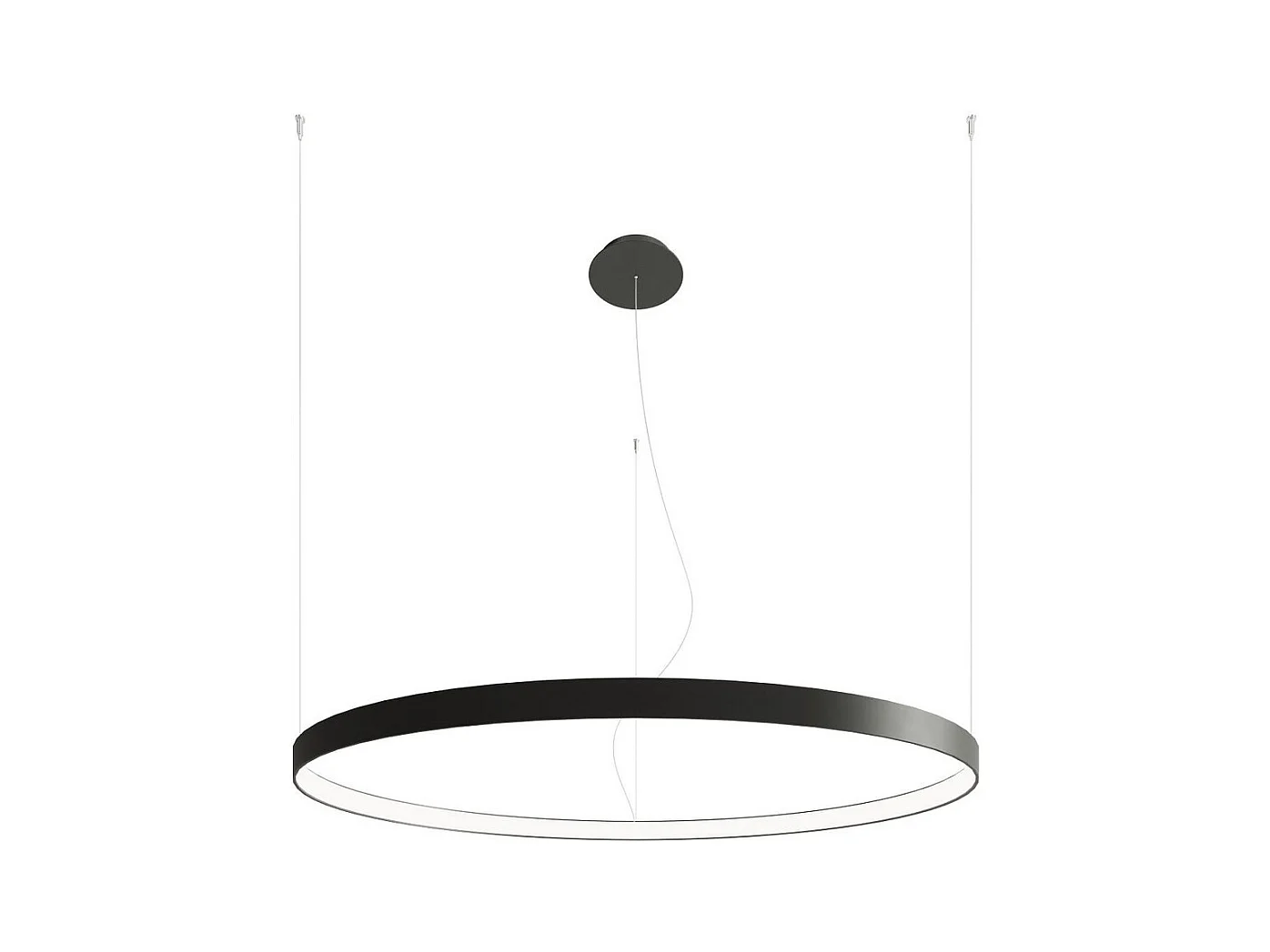 Sollux Lighting Rio Plafonnier suspendu à anneau LED intégré, noir, 4000K, 7820lm