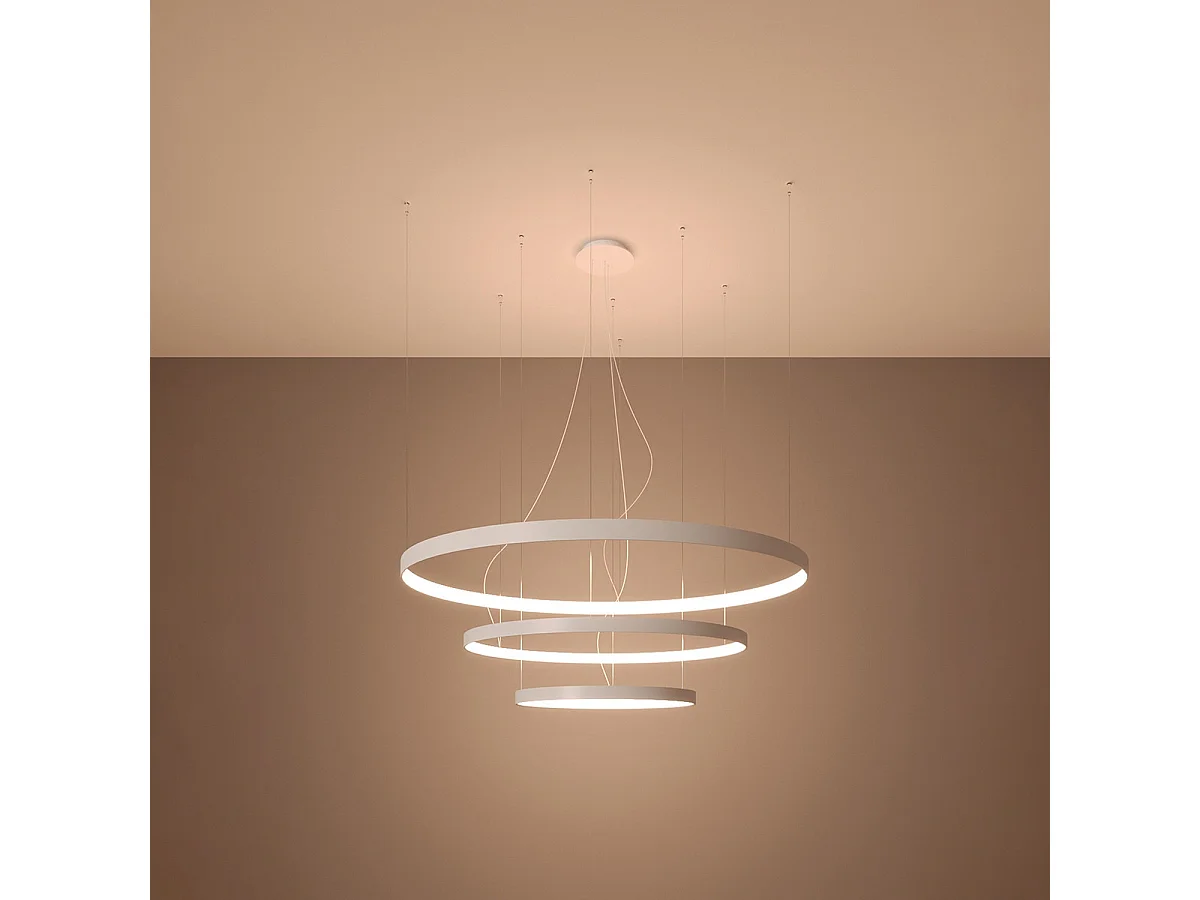 Kroonluchters Rio Modern Van  - 3 Lichtbronnen - L.110 X H.150 Cm - Wit