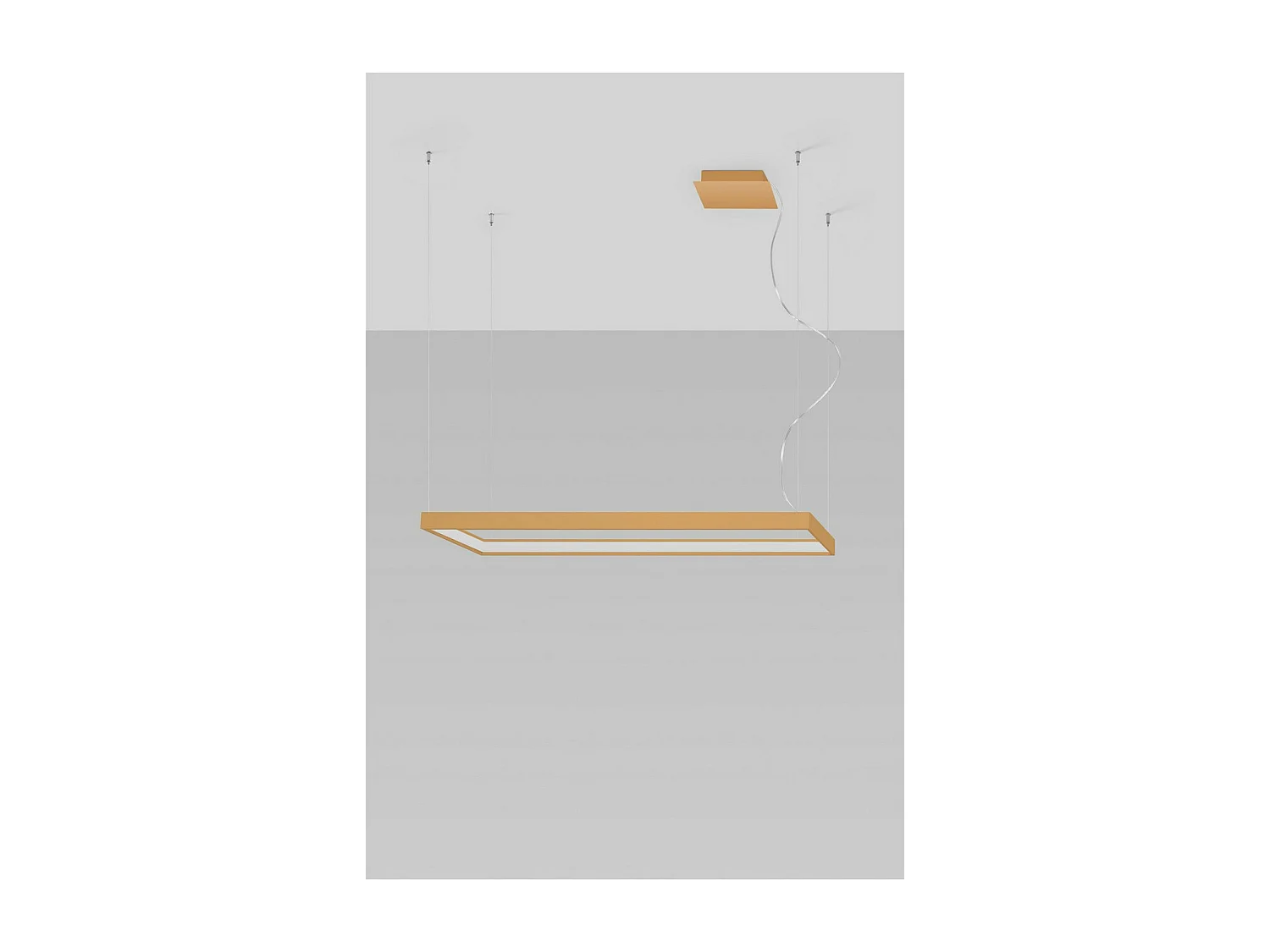 Sollux Lighting Tuula Luz de techo colgante rectangular LED integrada, oro, 4000K, 5757lm