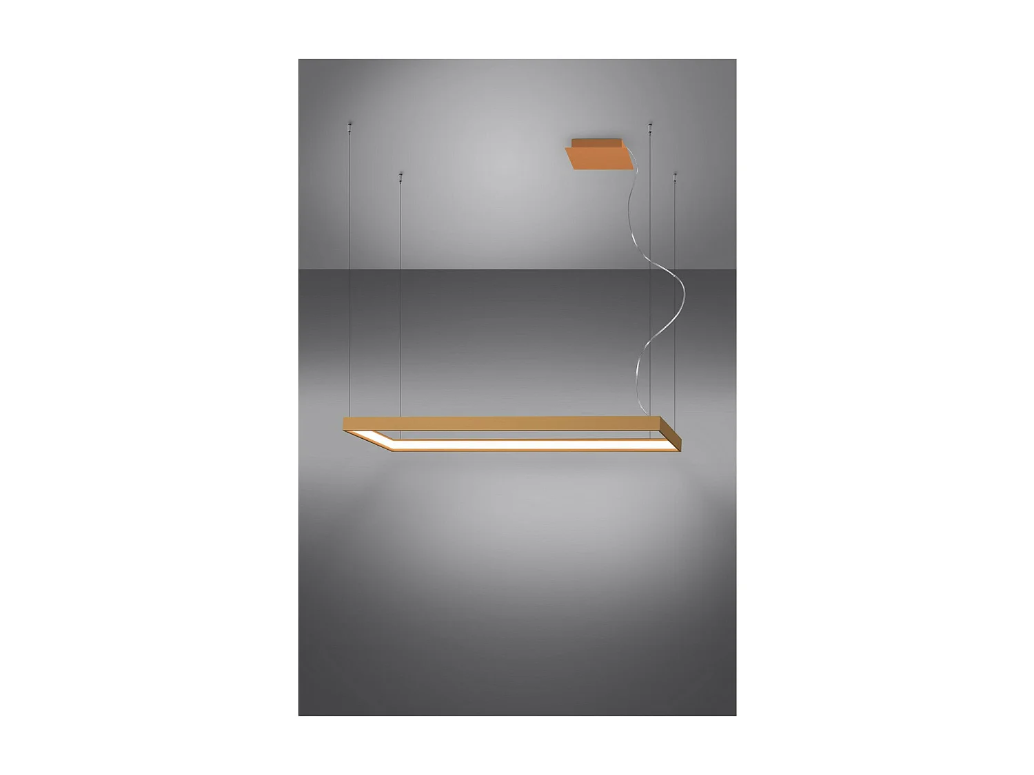 Sollux Lighting Tuula Luz de techo colgante rectangular LED integrada, oro, 4000K, 5757lm