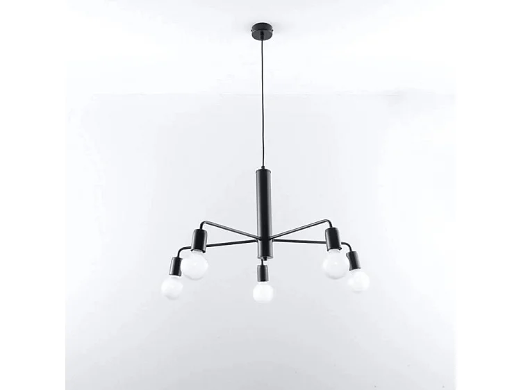 Sollux DUOMO - 5 licht Multi Arm Deckenanhänger Schwarz, E27