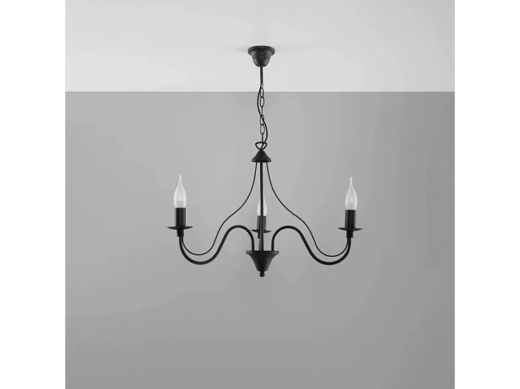 Sollux MINERWA Lustre à 3 bras multiples noir, E14