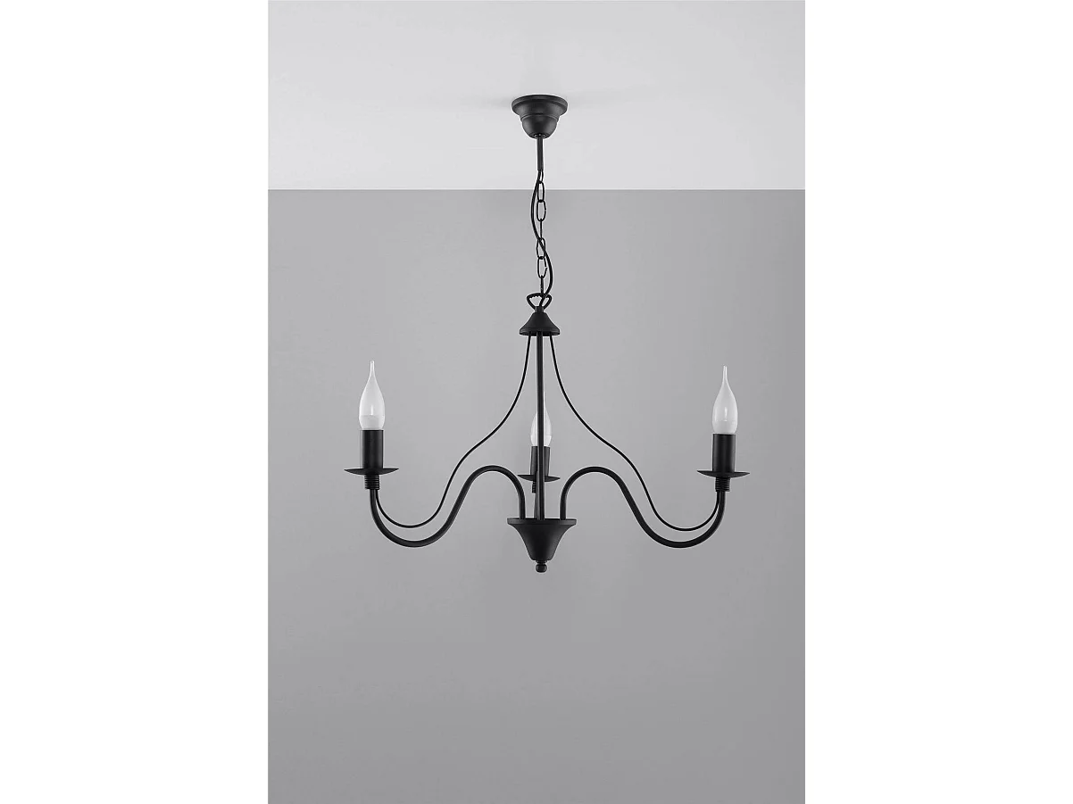 Sollux MINERWA Lustre à 3 bras multiples noir, E14