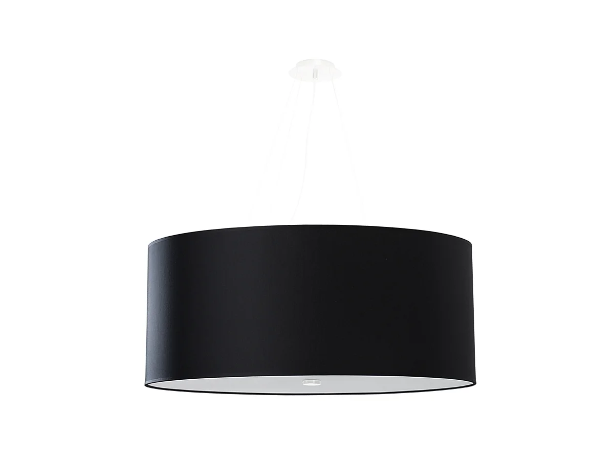 Kroonluchters Otto Minimalistisch Van  - 6 Lichtbronnen - L.70 X H.120 Cm - Zwart